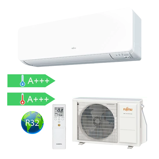 Fujitsu Design ASYG12KGTE/AOYG12KGCA R32 Inverteres Oldalfali Split Klíma 3,4 kW