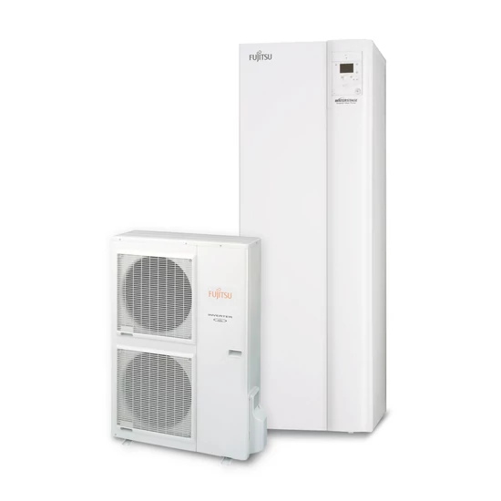 Fujitsu WaterStage WGYG140DG6/WOYG112LHT High Power 1 fázisú osztott levegő-víz hőszivattyú integrált HMV tartállyal 10,8 kW