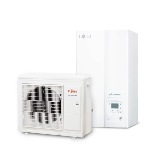 Fujitsu WaterStage WSYA080ML3/WOYA080KLT Comfort 1 fázisú osztott levegő-víz hőszivattyú 7,5 kW