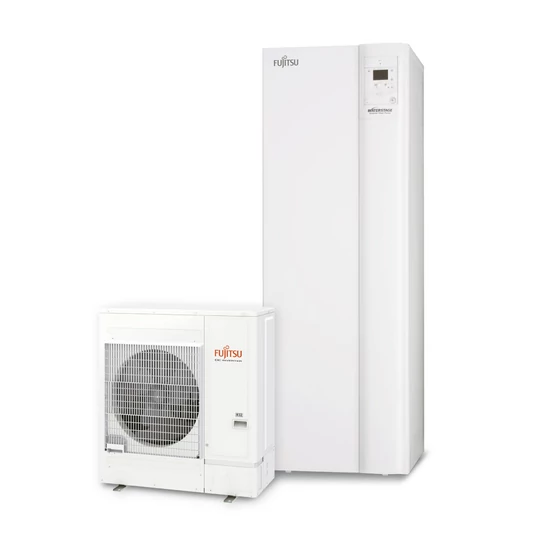 Fujitsu WaterStage WGYA100ML3/WOYA100KLT Comfort 1 fázisú osztott levegő-víz hőszivattyú integrált HMV tartállyal 10,0 kW