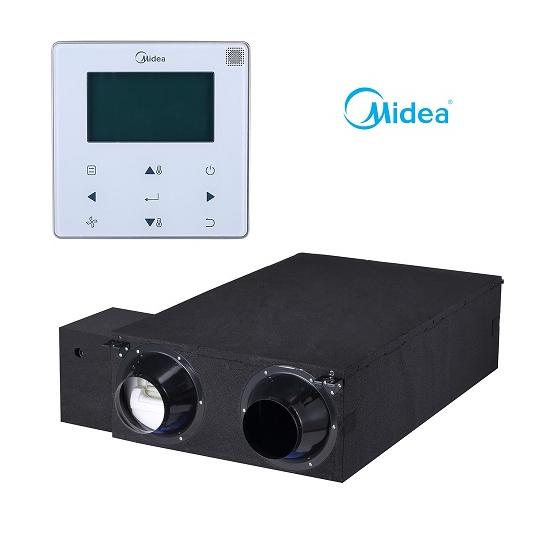 Midea HRV-D200(B) DC inverter hővisszanyerős szellőztető, 200 m³/h (fejlesztett távszabályzóval)